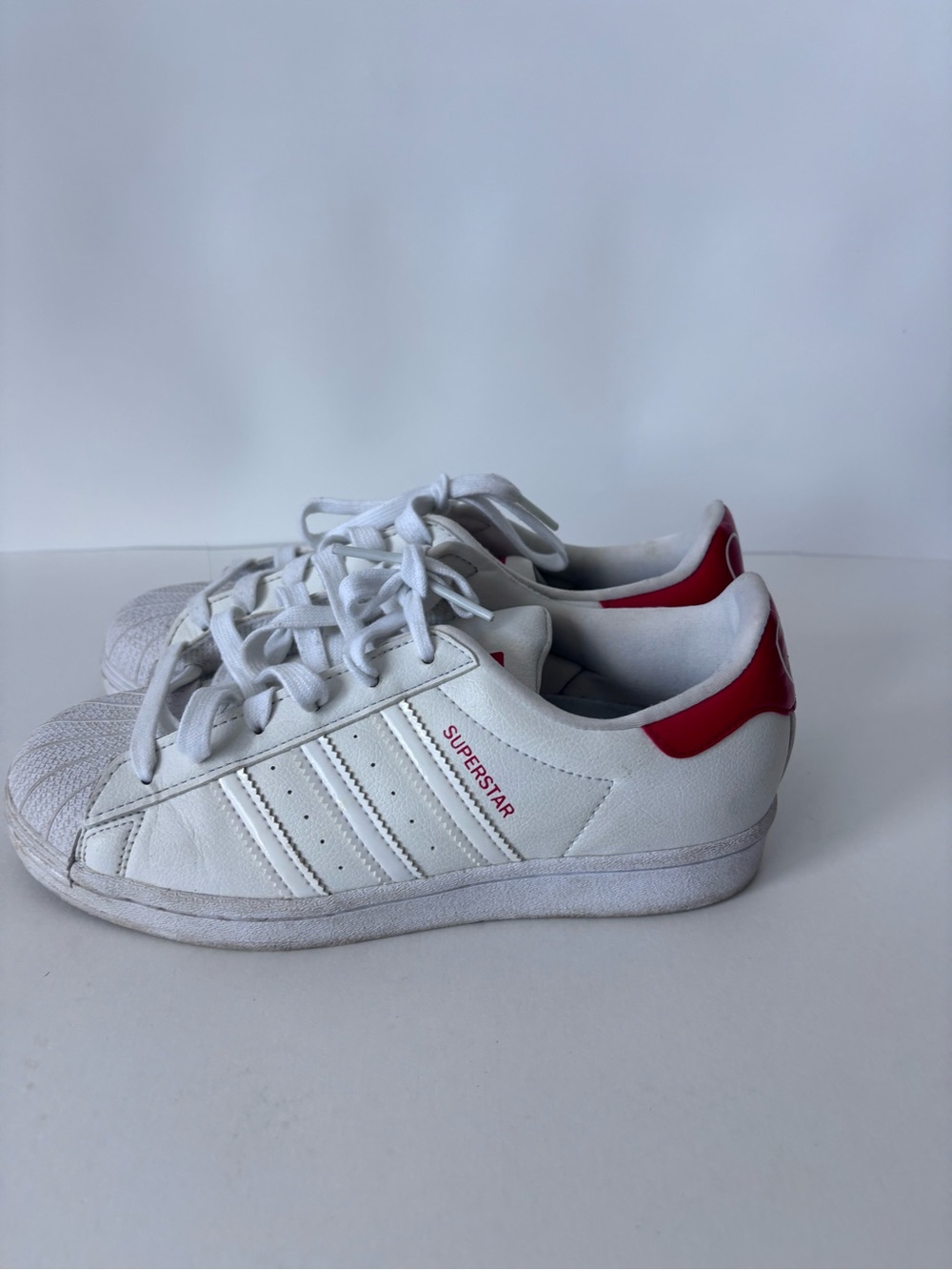 adidas Originals Superstar J 'Heart' White/Scarlet Red Shoes FW0817 Youth Size 5 - Picture 11 of 15